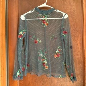 Embroidered Mesh Top from Zara